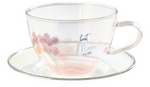 Mom 7 oz Glass Tea Cup and Saucer
