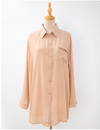 Long Sleeve Light Weight Button Blouse