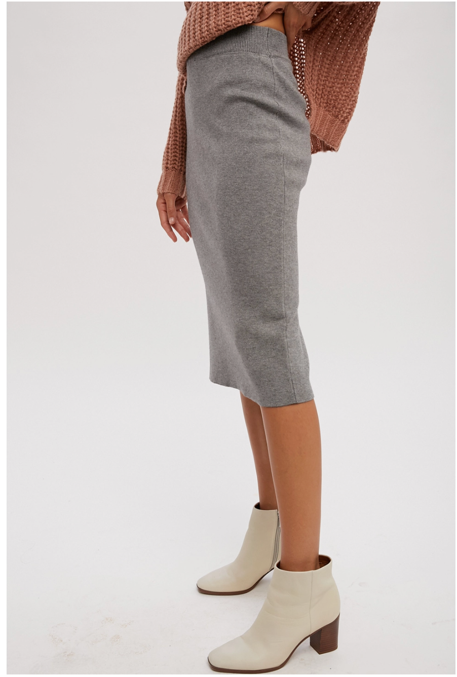 H LINE MIDI SWEATER SKIRT GREY 89 Main Modern Merchant