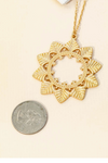 Circle Cutout Leaf Pendant Necklace
