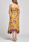 Floral Print Maxi Dress-Mustard