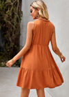 Sleeveless Ruffled Dress-Orange