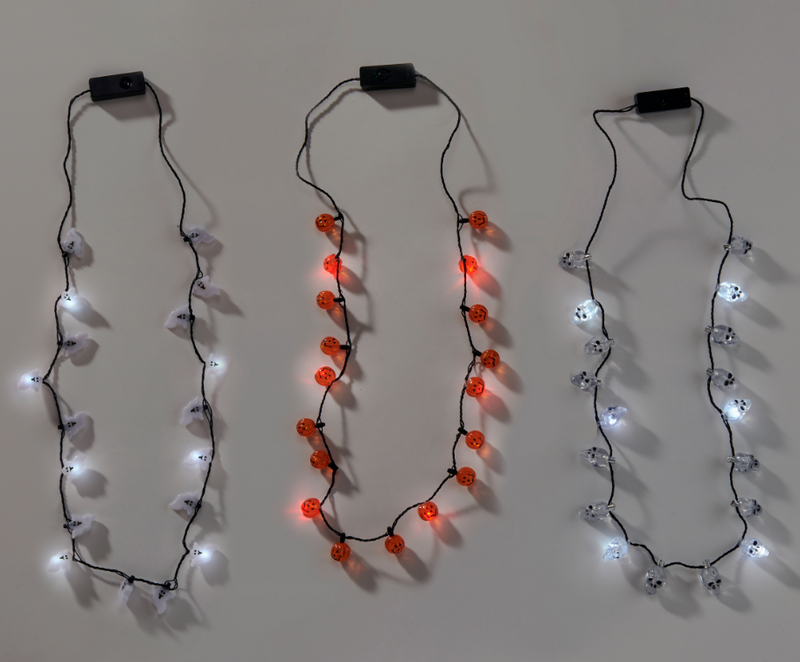 LED Halloween Necklace, 3 Asst.