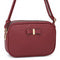 Embossed Woven Bow Boxy Crossbody Bag - Berry