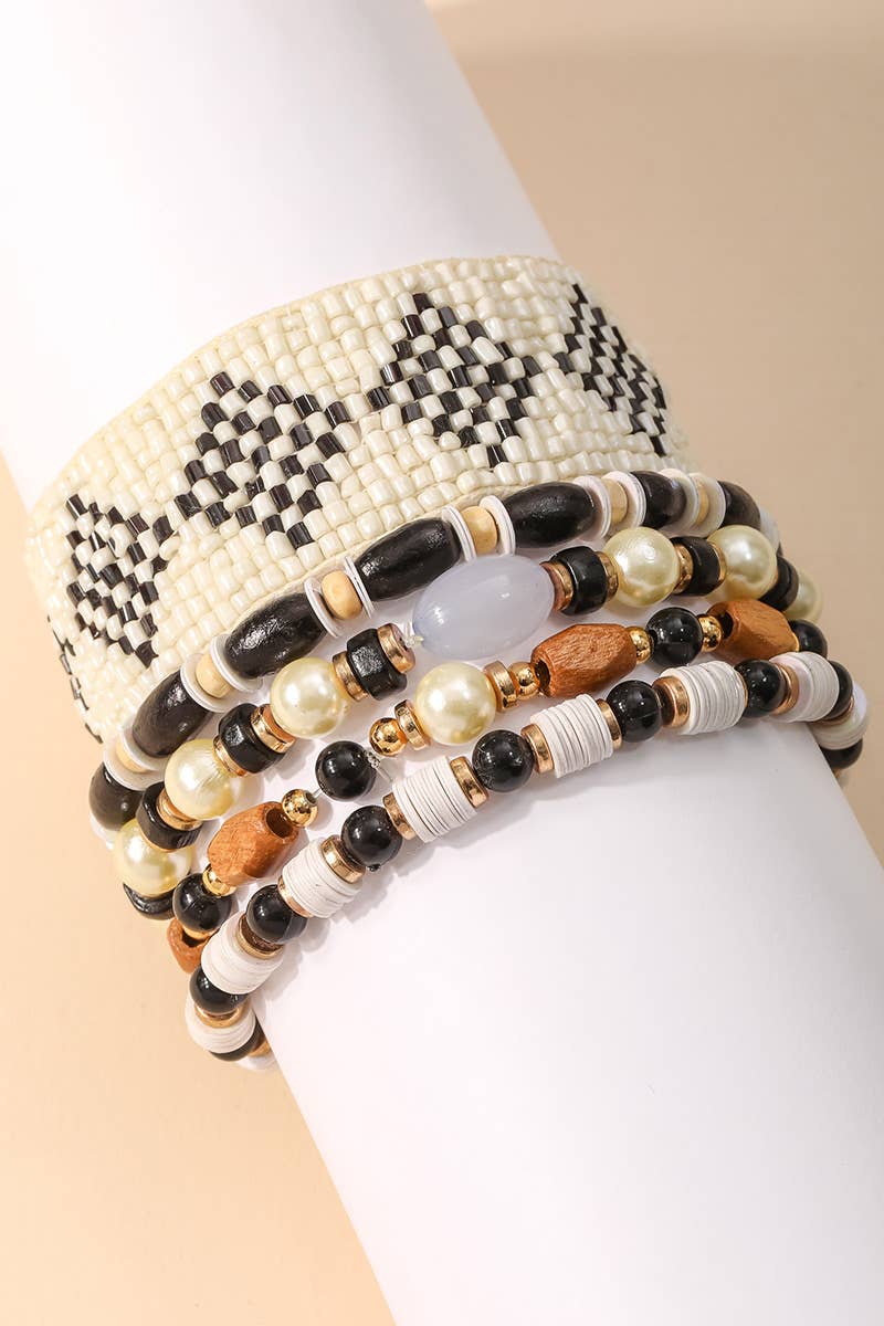 Multi Assorted Square Bead Adjustable Bracelet