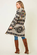 Aztec Rainbow Jacquard Pattern Sweater Cardigans