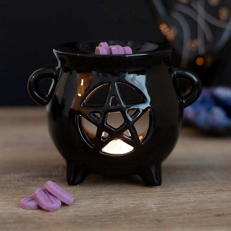 Gothic Pentagram Cauldron Oil Burner and Wax Warmer