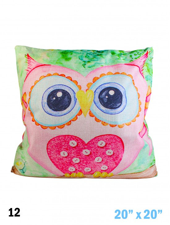 Large Owl Print Cushion & Filler