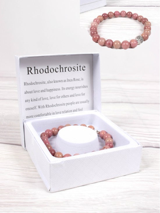 Rhodochrosite Blessing Bead Bracelets