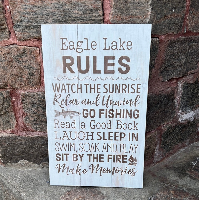 Sunrise Rules Sign - EAGLE LAKE